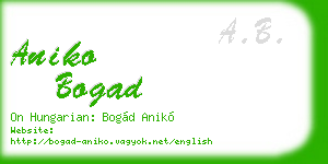 aniko bogad business card